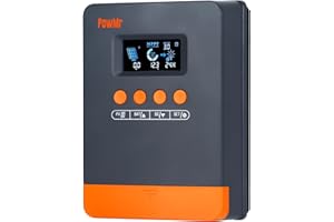 TEMANK PowMr MPPT Solar Charge Controller 25A12V/24V Auto, 25Amp Solar Controller MPPT Max.PV Input 60V, Work with Lead-Acid and Lithium Batteries