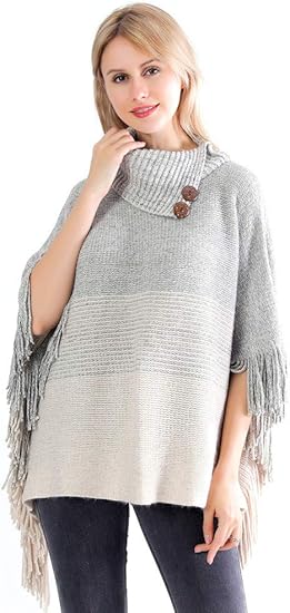 gray poncho sweater