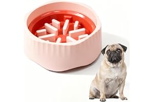 BURCHLIFE Slow Feeding Dog Bowl for Large, Separable Cat Interactive Puzzle Design,Non-Slip Durable Dog Food Bowl, Easy Clean Design to Prevent Puppies from Overeating, 100% BPA Free (Pink)