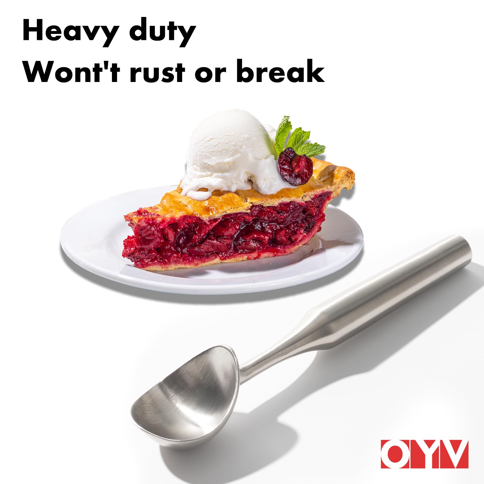 Stainless Steel Ice Cream Scoop, Ergonomically Designed Handle for Comfort, Heavy Duty Ice Cream Scooper, One-Piece Design Ice Cream Scoops, Dishwasher Safe.