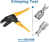 Heschen 6.3mm Female Spade Crimp Terminals 100pcs Non-Insulated Connector Tin view 5
