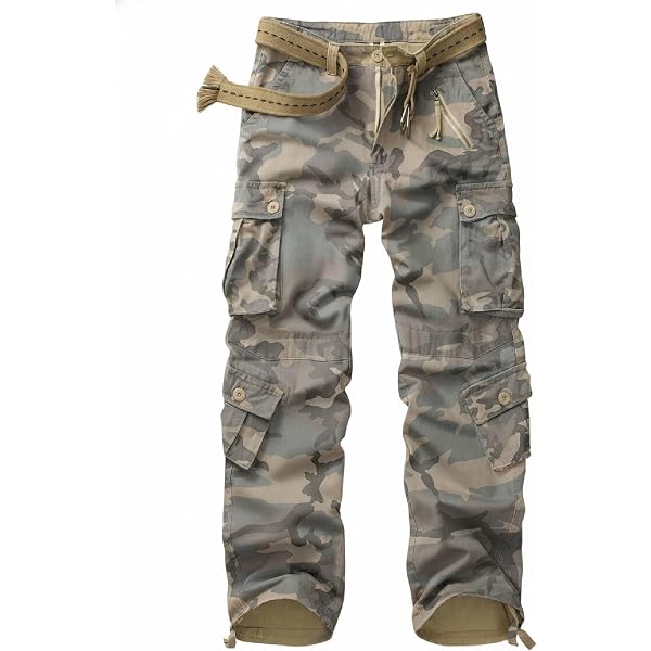 TRGPSG Men's Wild Cargo Pants, Camo Pants Cotton Casual Work