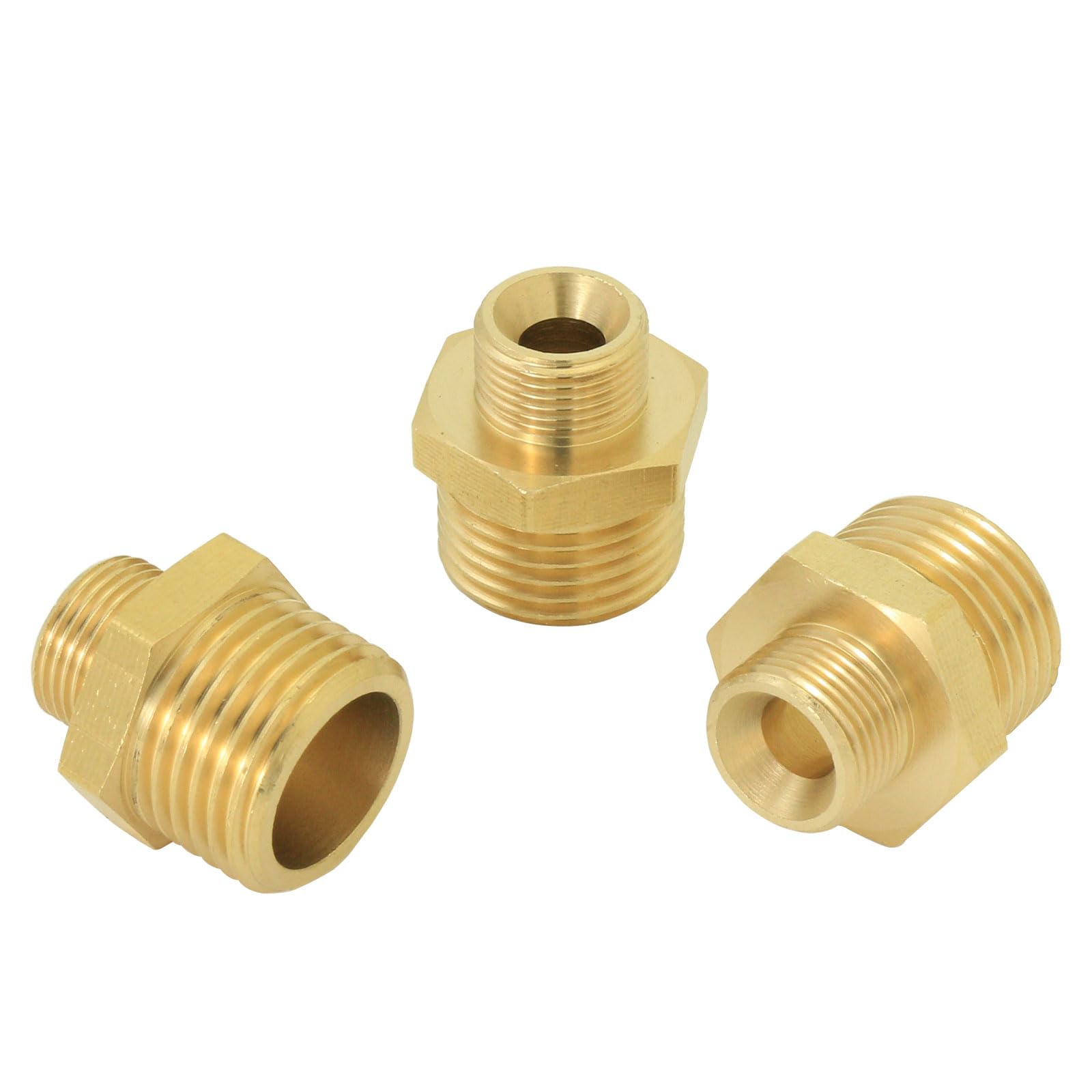 Photo 1 of 1/2 to 3/8 inch reducer faucet adapter - compressed brass pipe fittings, 3/8 "to 1/2" male water supply pipe adapter for RV kitchen water supply pipes, compatible with 3 water pipe fittings