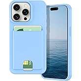 Petocase for iPhone 15 Pro Wallet Case Card Holder Slot Slim Fit Flexible TPU Gel Rubber Soft Skin Silicone Protective Phone Case Cover for Apple iPhone 15 Pro 6.1 inch Light Blue