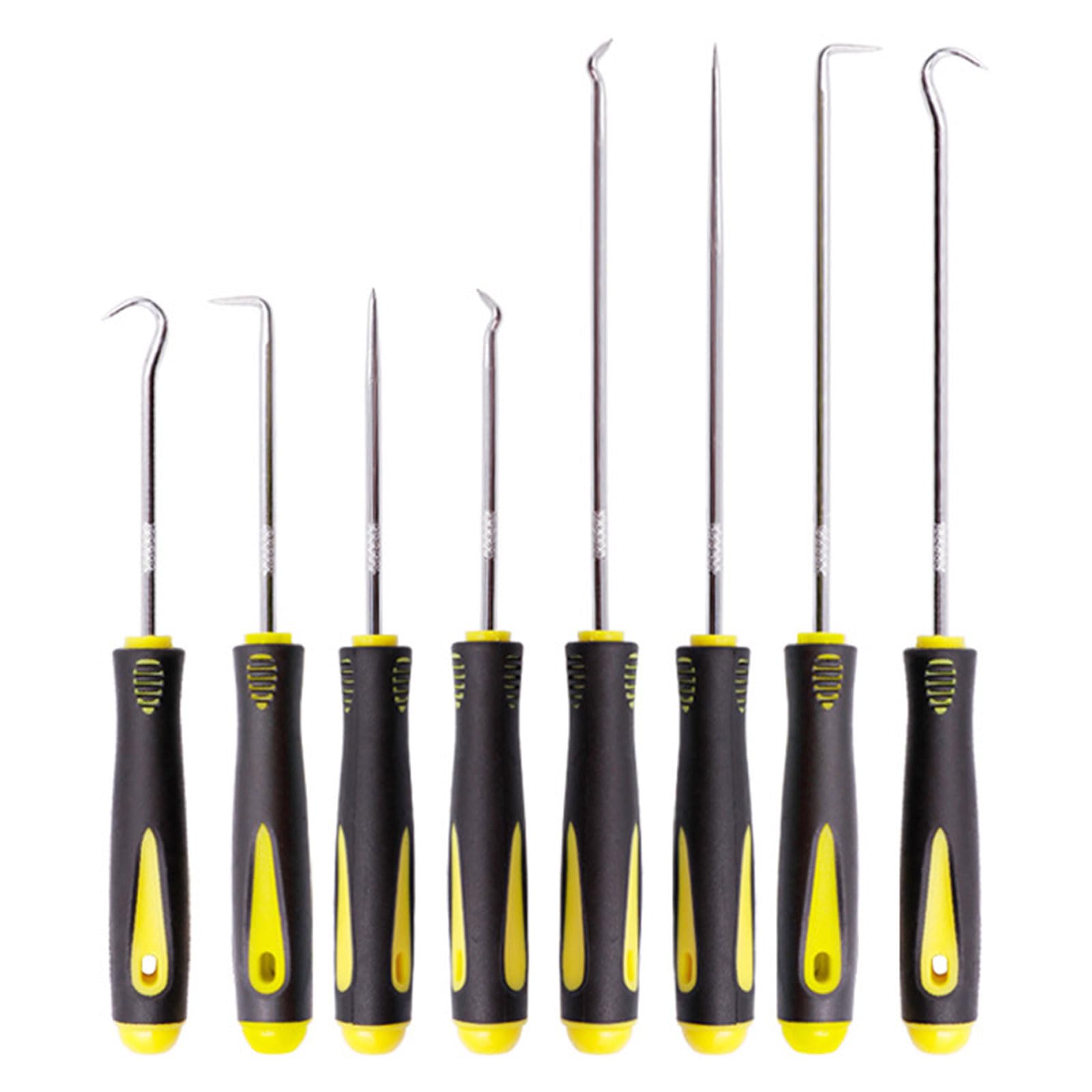 GIONAR 8Pcs Pick Set, Hook and Pick Set, Hook Tool for Car Oil Seal Puller and Gasket Remover, Ideal for Mechanics, Automotive Work, and Wire Separation(4Pcs Long 4Pcs Short)