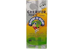 Cherifer Forte Syrup Fortified with Zinc with Taurine and Double Chlorella Growth Factor + Zinc Orange Flavor 240 ml