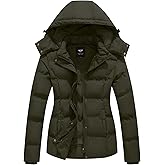 GGleaf Women's Winter Coats (Standard & Plus Size) Quilted Puffer Jacket Warm Snow Coat with Removable Hood