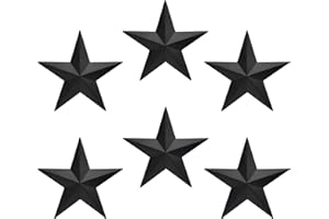 VIVICOMFY 6" 6pieces Per Set Black Metal Barn Star Wall Decor,Texas Stars Art,Metal Stars Rustic Vintage Western Country Farmhouse Home Indoor or Outdoor Decoration
