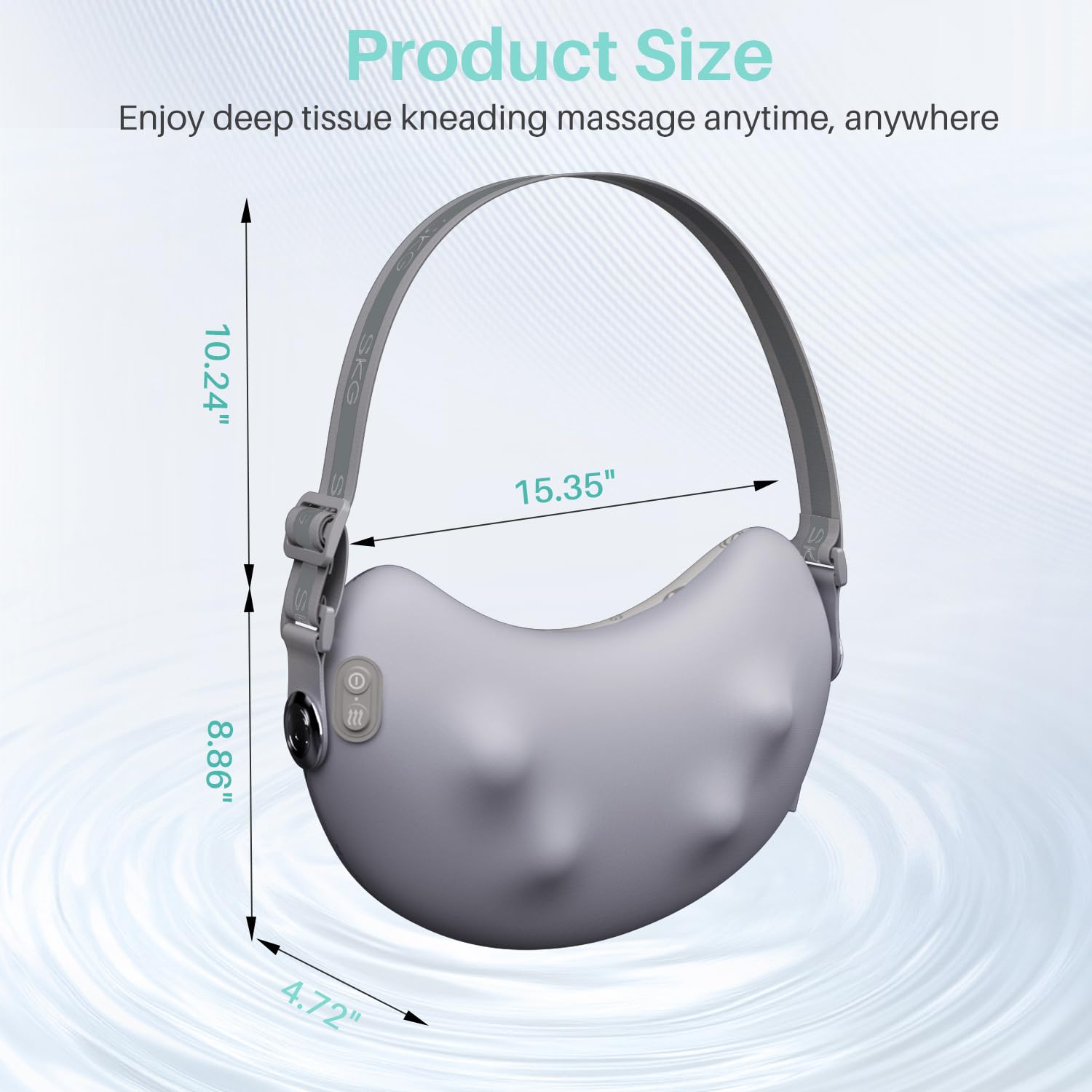 SKG Shiatsu Back Massager for Pain Relief Deep Tissue with Heat 4D Kneading Cordless Electric Massage Pillow Christmas Gifts for Men Women Dad Mom Grandpa