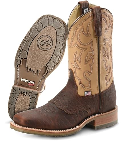 Dalton Men’s Size 11.5 Leather Basket Weave Dual Zipper Men’s Chukka Boots Amazon.com | DOUBLE-H Men main image 4