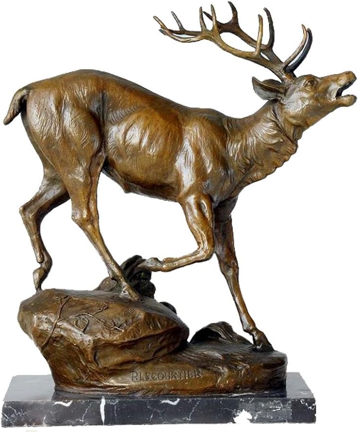 Toperkin Bronze Statues Animal Sculptures Elk Indoor Decor