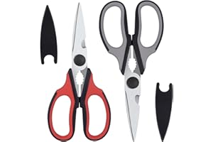 Left Handed Scissors Kitchen Shears, All Purpose Left Hand Heavy Duty Meat Scissors Poultry Shears, Lefty Tools Utensils, 2-P
