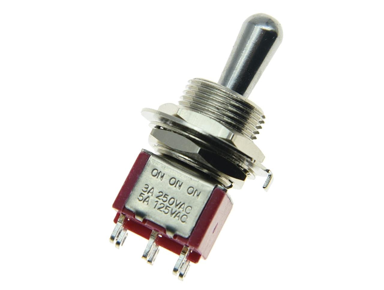 SALECOM Guitar/AMP Fat Bat Toggle Switch DPDT 6 Pin 3 Way ON ON ON Sealed Guitar Switch