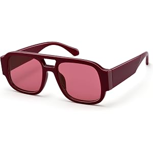 GLARDEFE Oversized Aviator Sunglasses for Women - Retro Chunky Trendy Sun Glasses UV400