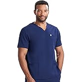Care+Wear 3-Pocket V-Neck Scrub Tops for Men – Ultra-Soft, Wrinkle-Resistant Medical Scrub Top