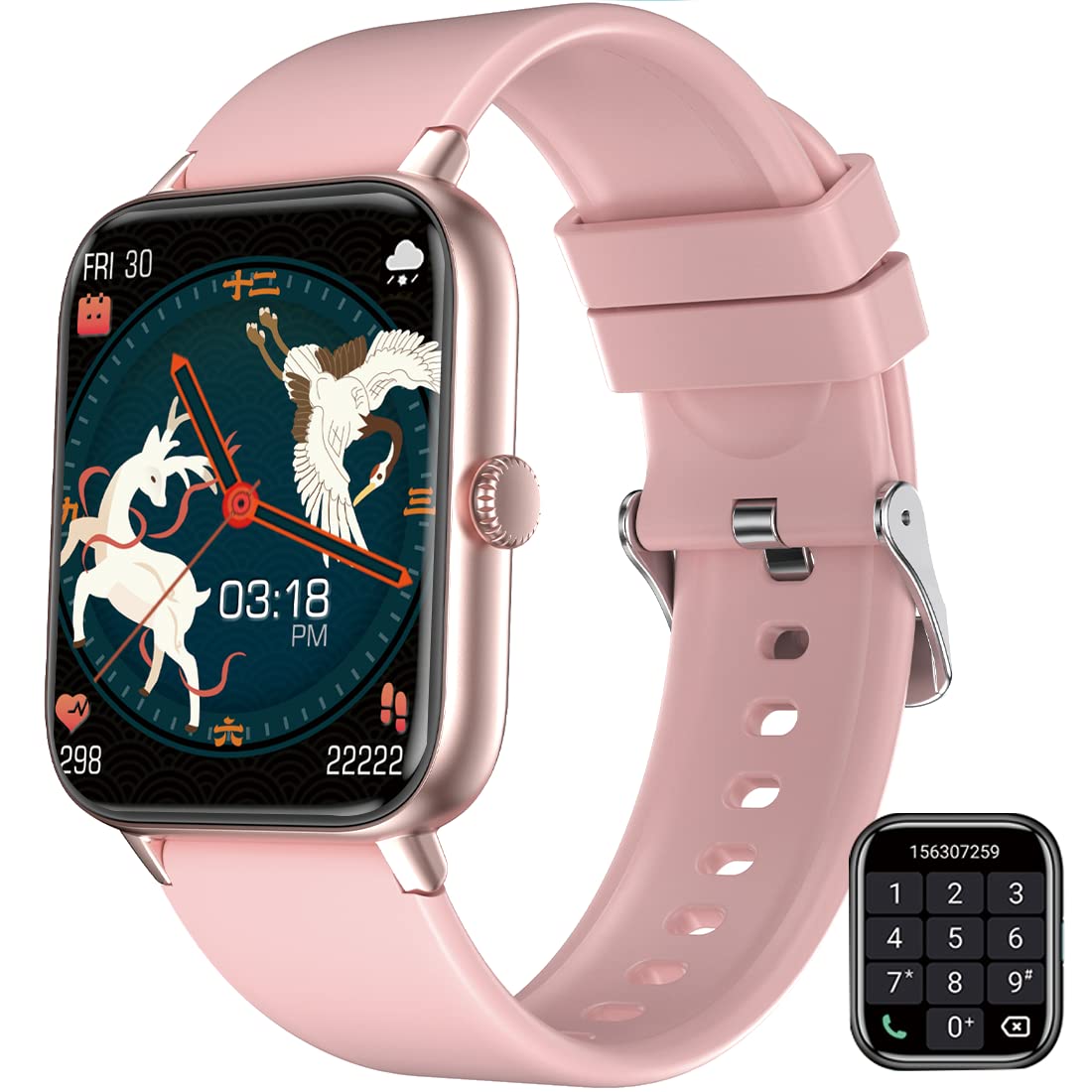 RollsTimi Smart Watches Women is Applicable to Ios Android. Fitness Watch With Heart Rate Monitor. Fitness Tracker For 123 Sports Modes.Ip68 Waterproof Fashion Smart Watch. Digital Clock.