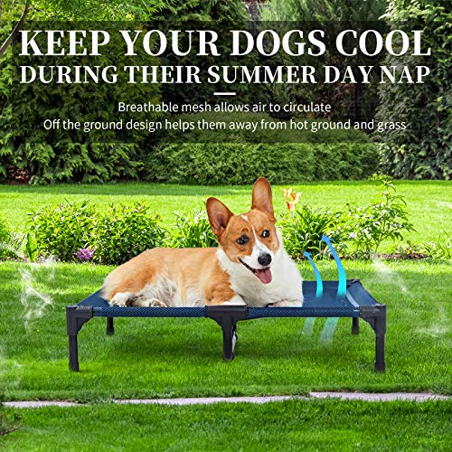 ANWA Elevated Dog Bed Large, Cooling Raised Dog Bed Outdoor & Indoor