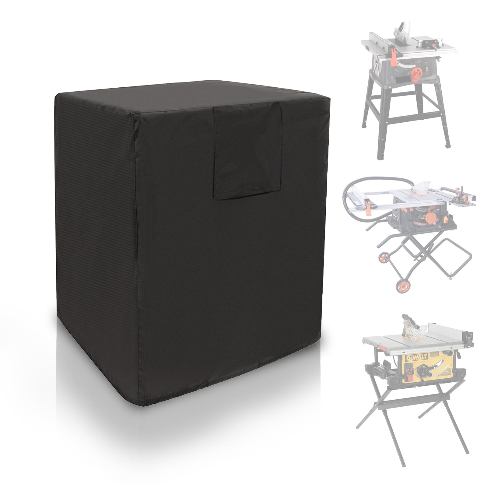 Photo 1 of Table Saw Cover,Guard Outdoor Wood Planers Dust Waterproof Parts Tablesaw Tool Storage Accessories Effective Portable Oxford Universal Covers,Fit for Most Table Sawand Miter Saw (Black, 24*24*30)