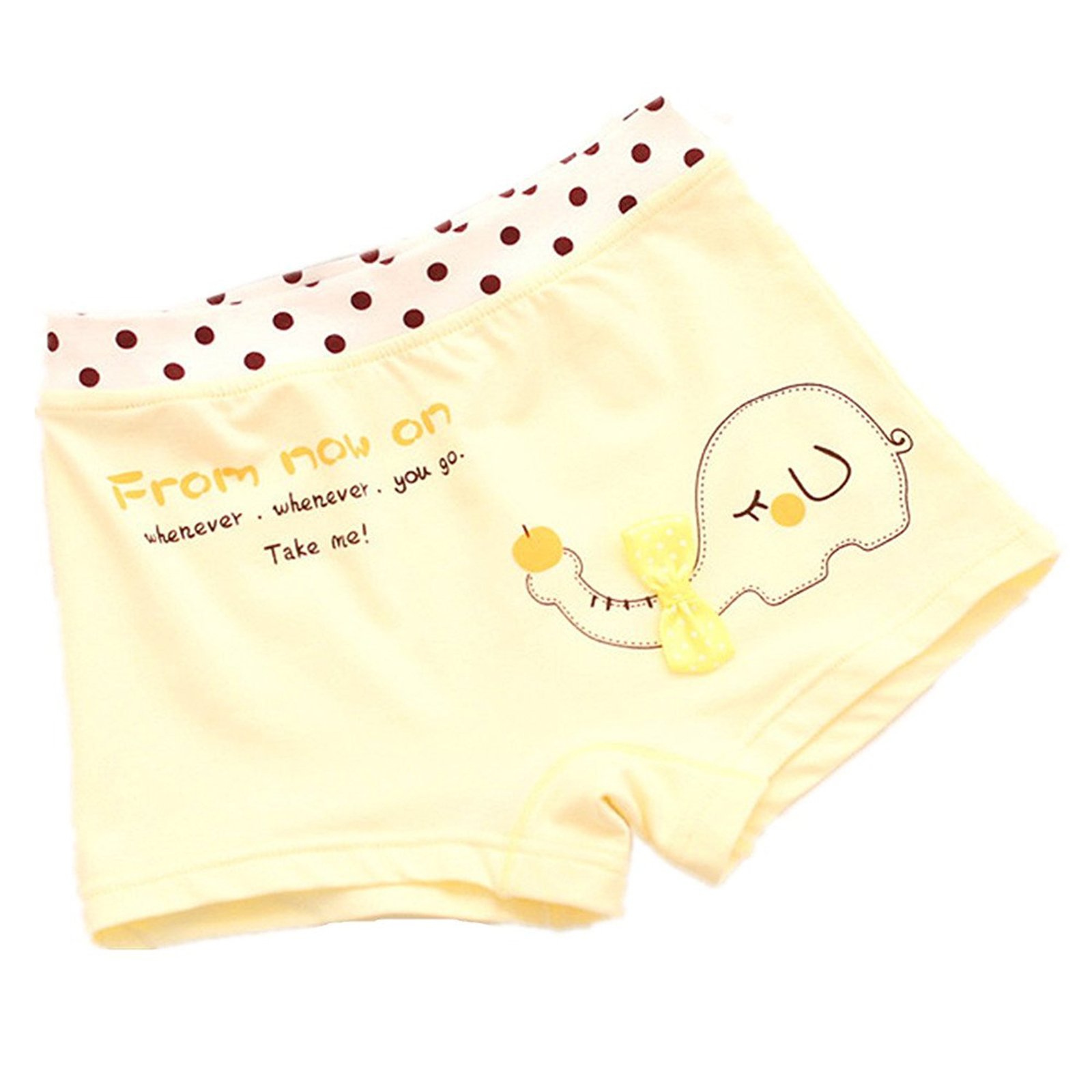 BOBO Kids Little Girls\' Elephant Boyshort Hipster Toddler Panties Cotton kids Underwear (Pack of 5) Size 5-7 Years