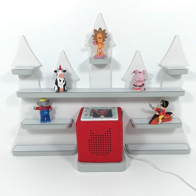 Tonie Regal, Schloß in weiß mit grauen Regalen, ideale