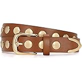 JASGOOD Women Fashion Leather Belt Punk Studded Belt for Jeans Pants Dresses