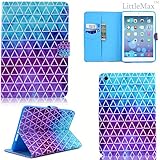 iPad Mini Case,Mini 2/3 Case - LittleMax(TM) Synthetic Leather Stand Case [Card Holder] Stylish Flip Folio Wallet Case Cover for iPad Mini 1/2/3 [Free Cleaning Cloth,Stylus Pen]--03 Ink Triangle