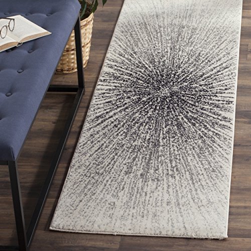 Safavieh Evoke Collection EVK228K Contemporary Burst Black and Ivory Runner (2'2" x 9')