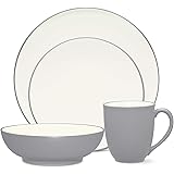 Amazon.com | Noritake Colorwave 4-Piece Coupe Place Setting in Sand ...
