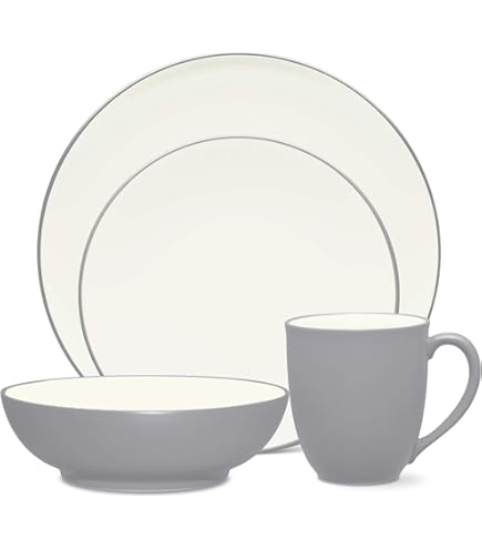 Amazon.com | Noritake Colorware Graphite 4-Piece Coupe Place