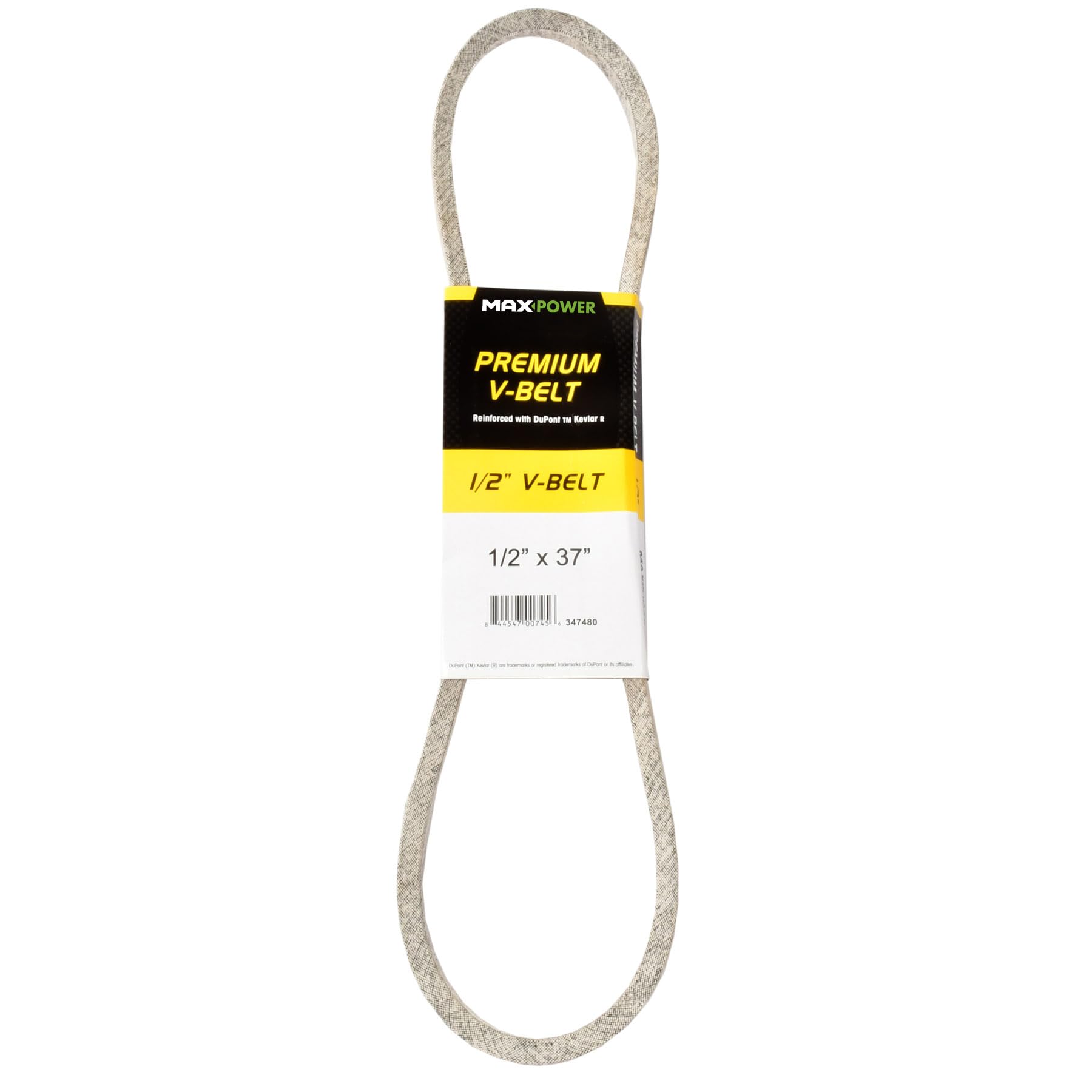 Maxpower 347480 Premium Belt Reinforced with Kevlar Fiber Cords, 1/2" x 37"