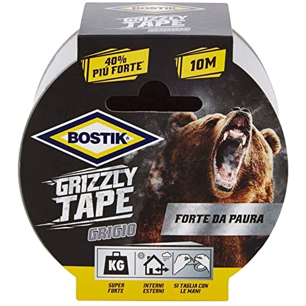 Bostik Grizzly Tape Fabric Tape Grey 10m x 50mm, 10m