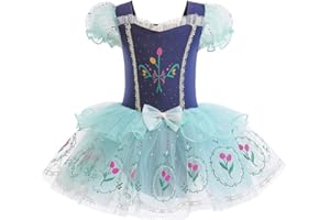 REXREII Toddler Girls Princess Ballerina Tutu Dress Rapunzel Sofia Snow White Frozen Elsa Fancy Dress Up Halloween Costume