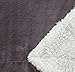 Northpoint Cashmere Velvet Reverse to Cloud Sherpa Throw, Charcoal 50 X 60 inches