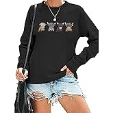 Lytiarul Women Highland Cow Sweatshirt Cute Animal Graphic Farm Pullover Country Western Casual Long Sleeve Shirts Tops