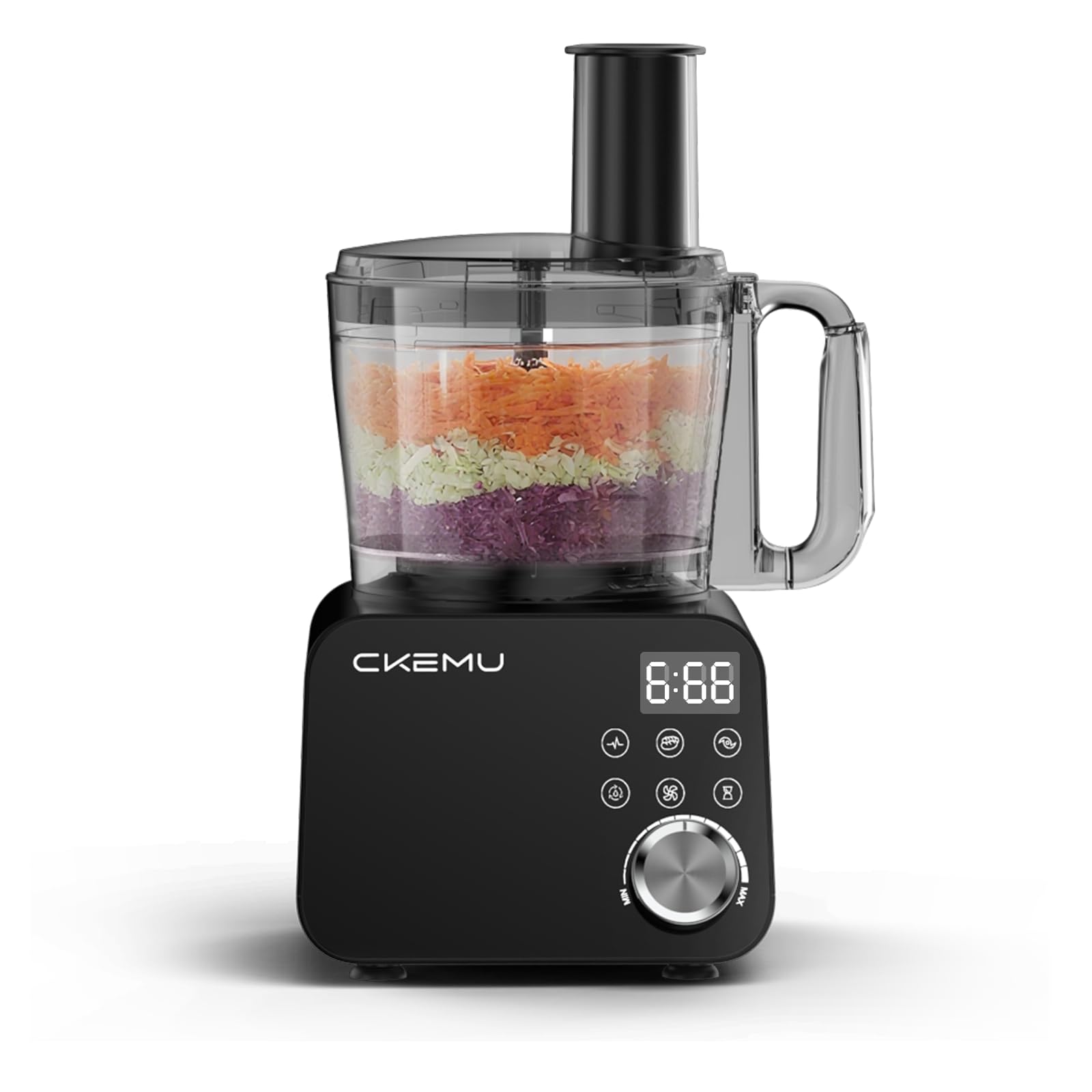 Photo 1 of *used*CKEMU Smart Food Processor and Vegetable Chopper, 6 Automatic Functions, BPA Free, Stainless Steel Blades, 12 Cup Bowl, 600-Watt Motor, Black