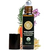 Silk Road Organic Wellness Essential Oil Vitality Blend Roll On for Overall Health, Immunity, Balance, Achy Joints & Muscles – USDA Certified Aromatherpy, 10ml Roller