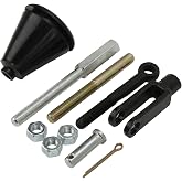 HilBeliFU 10Pcs Manual Master Cylinder Rod Kit, Iron Master Cylinder Push Rod with Clevis Eyelet, Adjustable Brake Pedal Pushrod Kit with Nuts Crank Compatible with 1950-1970