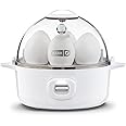 Dash Express Electric Egg Cooker, 7 Egg Capacity for Hard Boiled, Poached, Scrambled, or Omelets with Cord Storage, Auto Shut Off Feature, 360-Watt, White