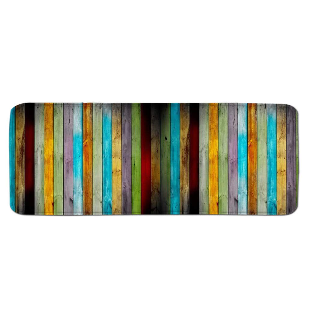 goodbath Long Bath Mat, Color Striped Non-slip Bath Rug for Bathroom Kitchen Floor Carpet, 120 x 40 cm, Colourful