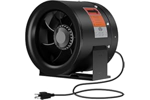 FICBXRA 10 Inch Inline Duct Fan,1219 CFM Inline Fan Duct Fan Constant Speed - Ventilation Exhaust Fan for Heating Cooling Booster, Grow Tents, Hydroponics, NSK/SKF bearings, ETL Listed, Black