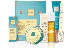 Onsen Secret Advance Rescue Nail Kit - Strengthening Nail Oil & Serum with Hand & Cuticle Rescue Cream - Tsubaki, Shea Butter, Jojoba - Hydrates, Repairs, and Restores