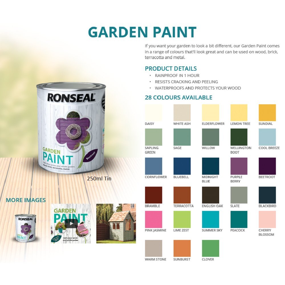 Ronseal RSLGPCF25L GPCF25L Garden Paint Cornflower 2.5 Litre Amazon.co