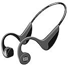 【Bluetooth5.0進化版】Bluetooth イヤホン 骨伝導 ヘッドホン スポーツ 超軽量 高音質 耳が疲れない ノイズキャンセル ハンズフリー通話 防汗 防滴 ワイヤレス イヤホン bluetooth ヘッドセット 骨伝導 iPhone＆Android対応 (グレー)