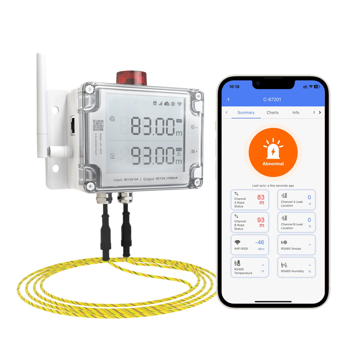 UbiBot WiFi & Ethernet water leak detector , leak and drip alerts, 24/7 leak monitoring and control, real-time leak location display