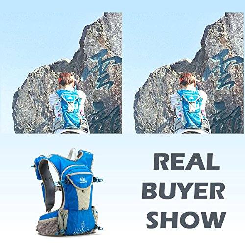 JEELAD 8L 12L Running Vest Hydration Pack Backpack Hydration Vest for Marathon Running Race Hiking Cycling (Black (12L) - with 2 Water Bottles)