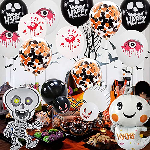 Celemela Halloween Luftballons Halloween Deko Set Happy Halloween Dekoration Halloween Girlande Kit für Halloween Party Deko (Schwarz)