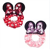 zhezesmila 2 Pack Scrunchies, Velvet Sparkle Sequin Bows Hair Scrunchies Hair Ties Elastic, Hair Accessories for Women Girls 