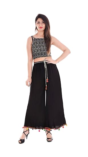 black flared palazzo