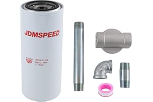 DICMIC 1200KTF7018 Fuel Filter Spin-on Particulate Replacement for Transfer Pump FR112 FR1210G FR610G 25 GPM 3/4” with 1200KTG9075 Filter Head and 3/4” ST Elbow and 3/4 x 7” Nipple