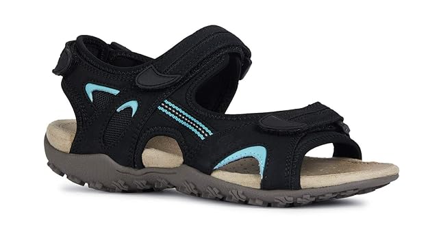 Geox D9225B05415C4002 Strel Damen Sportive Trekkingsandale Lederimitat Klett